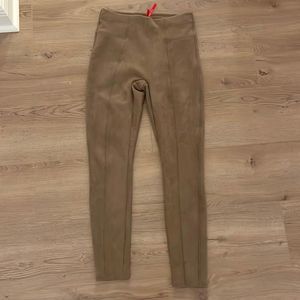 Spanx Faux Suede Tan Leggings Pants in Camel size M